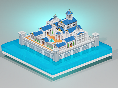 Wonderful Castle 3d 3d artwork blender castle graphic design low poly low poly castle lowpoly palace