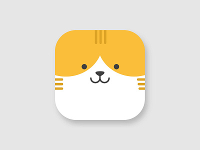 Cat face app icon app branding design flat icon illustration illustrator logo minimal vector web