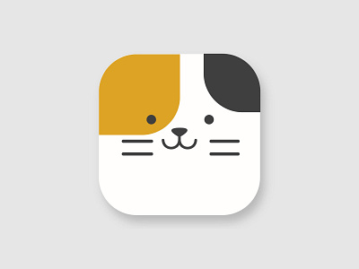 Cat face app icon app branding design flat icon illustration illustrator logo minimal vector