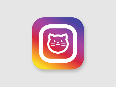 Cat face app icon / instagram app branding design flat icon illustration logo minimal ui vector
