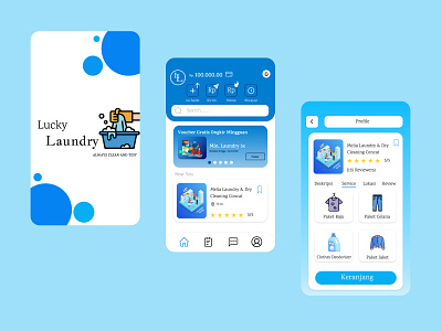 Mobile UI : Laundry App app design graphic design typography ui ux