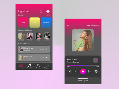 Mobile UI : Music App