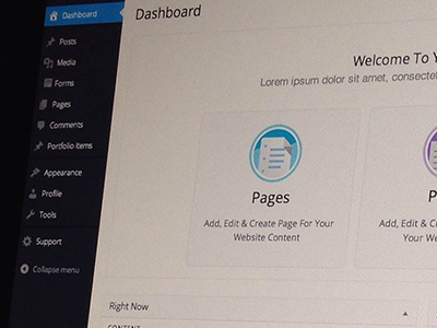 Wordpress Dashboard ui website wordpress