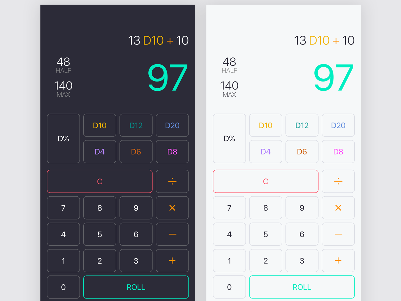 Dungeons & Dragons Dice Calculator by Nate Seidel on Dribbble