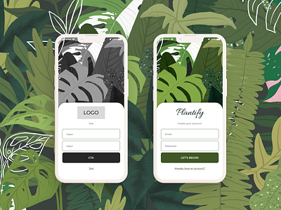 Plantify - UI Design account page app design figma mobile sign up sign up form signup ui ui design