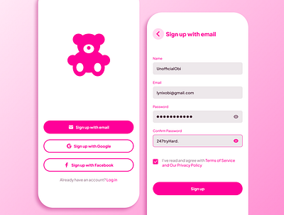 Sign Up design ui