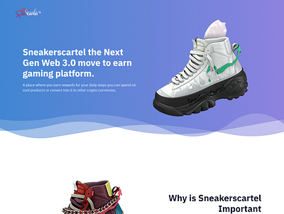 Sneakerscartel NFT Landing Page | React Js design graphic design ui