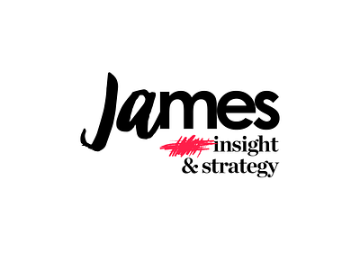 James / Insight & Strategy agency black brand branding design font insight james lettering logo pink script strategy type typography ui