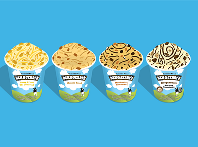 ice cream flavor concept illustrations — Ben & Jerry's digital art digital illustration food art food illustration ice cream ice cream illustration illustration visual identity