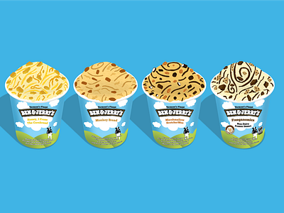 ice cream flavor concept illustrations — Ben & Jerry's