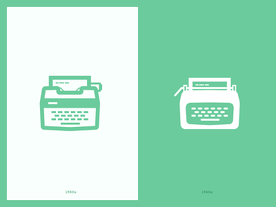 Typewriters byliner flat icon line art minimal retro typewriter typewriters vintage word processor