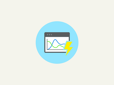 Lightning Fast! flat graph illustration lightning reports