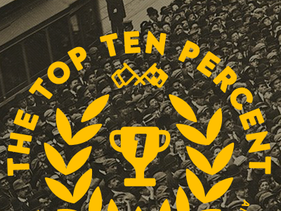 The Top Ten Percent flag hatchback illustration neutraface trophy wreath