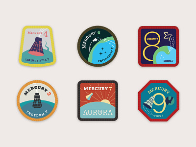 Mission Patches fonts icons illustration lehigh losttype mercury patch patches space
