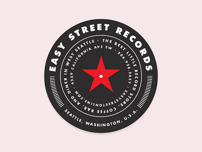 We Want Easy business card circle logo star sticker vinyl
