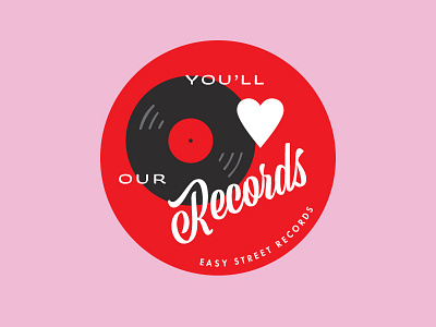 Feel the love layout logo records sticker vinyl