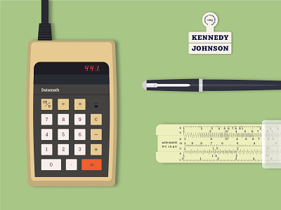 Vote for Kennedy calculator data fonts illustration lehigh pen render ruler