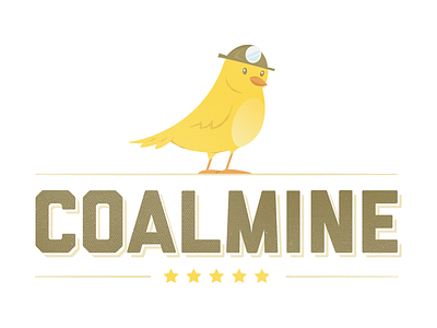 Coalmine canary coal hard hat logo miner stars