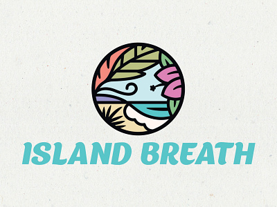 Island Breath Logo beach brand identity flat geometric guam icon illustration island leaf leaves logo logo design maori ocean pictorial plants shore tribal tropical