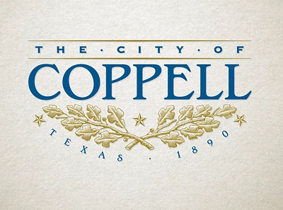 City of Coppell Brand Identity branches city branding city identity city logo engraving historical leaves lone star municipality post oak leaves