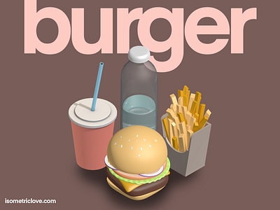 burger 3d burger chips coke food fries water