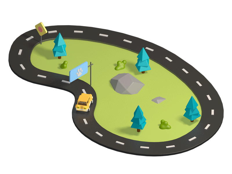 Car animation 3d animation car driving isometric motion road track
