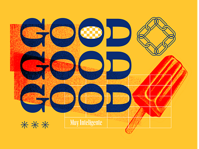 good good good art buffon good pattern popsicle poster red remix type typography yellow