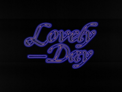 Lovely Day blue heat italics type typography