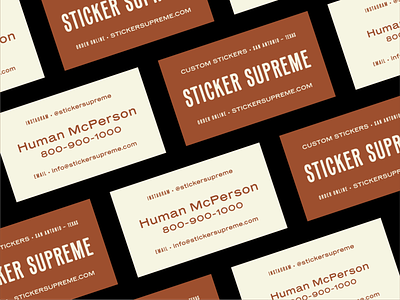 Sticker Supreme brand business cards design sticker typography