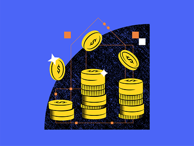Save Money with Fiber Internet 3d black blue cash coins data flat graph graphic design illustration internet invest money perspective tech texture vector yellow