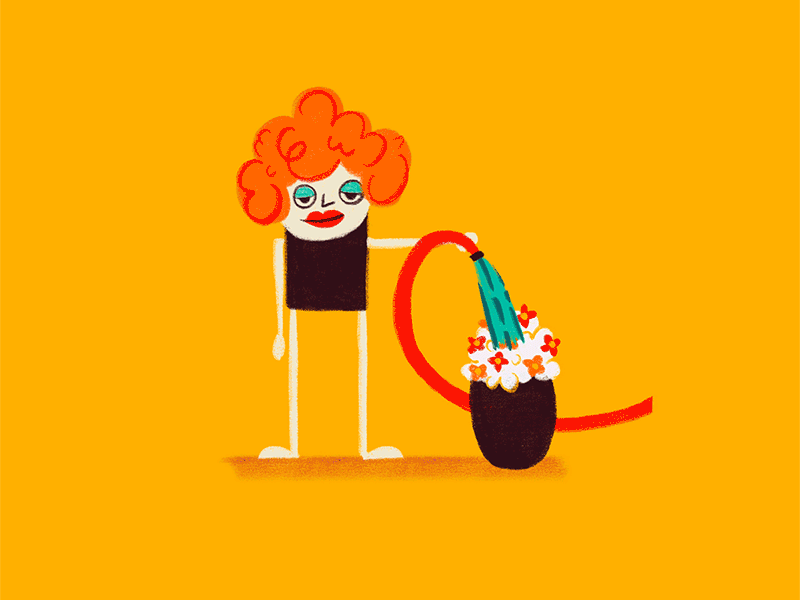It's A Freaking Hot Summer after effects animation character duik gif illustration loop motion procreate summer