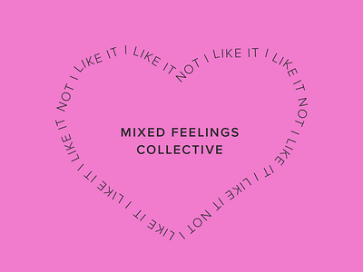 Mixed Feelings Co. branding graphic design heart mixed feelings patch pink typography