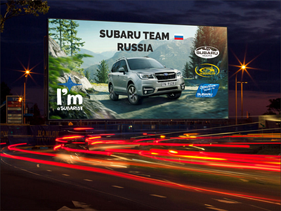 Banner banner branding design graphic design mockup outdoor advertising promotion subaru