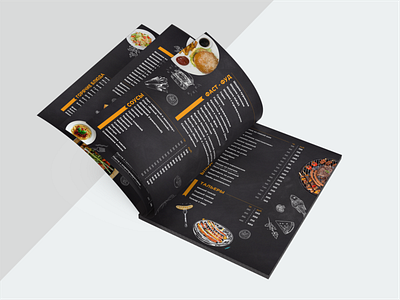 Cafe-bar menu branding cafe bar menu design graphic design menu mockup promotion typography