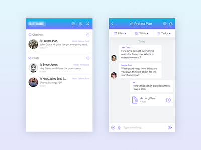 Mobile Chat & Collaboration App Concept chat collaboration interface iphone mobile ui ux