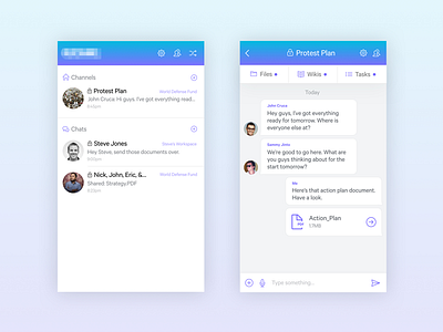 Mobile Chat & Collaboration App Concept