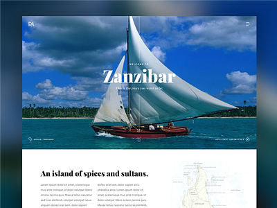Travel Website Concept design graphics island landing page sailing travel website