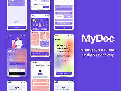 MyDoc app design graphic design ui ux