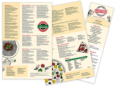 Amantes & Bob's Pizza graphic design menu