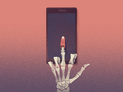 addiction addiction cell phone death illustration skeleton