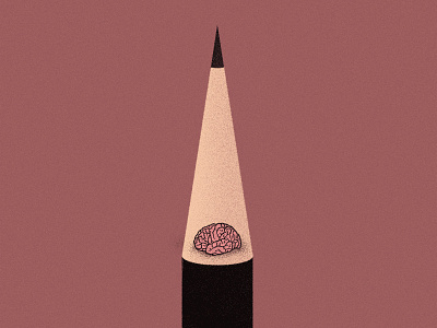 No inspiration! brain illustration inspiration. light pencil