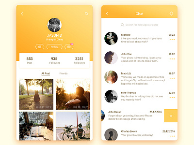interface app chat color icon interface design personal ps ui ux
