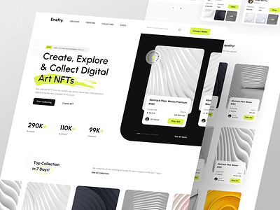 Enefty - NFT Website UI Kit apps design ecommerce elegant gradient green landing page marketplace minimalist nft nft apps nft website simple ui uidesign uiux uiuxdesign uxdesign web design