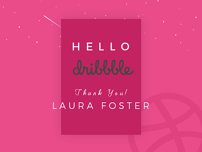 Dribble Thanks design flat hello illustration invite thanks typography ui