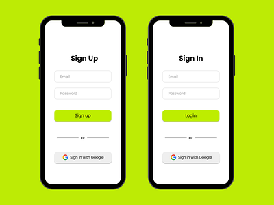 Simple Login and Sign up Page ( Light ) ui