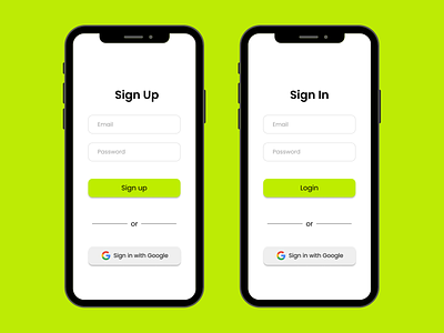 Simple Login and Sign up Page ( Light )