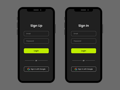 Simple Login and Sign up Page ( Dark ) by Barani on Dribbble