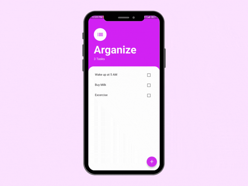 Minimalistic To Do List App UI