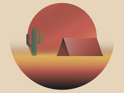 Every trip has a sunset. cactus camping desert filmgrain gradient gradient color grain grainy illustration art illustrator sunset vector
