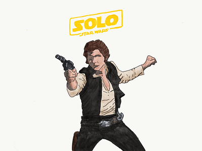Han Solo apple pencil art character drawing han solo illustration ipad pro photoshop sketch star wars